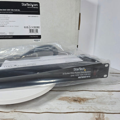 NIB New StarTech 8-Outlet PDU Power Distribution Unit 125V Part #RKPW081915