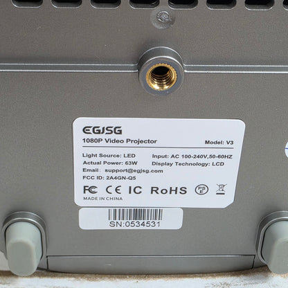 NIB New EGJSG 1080P Portable Projector V3 Gray 5G&2.4G WiFi