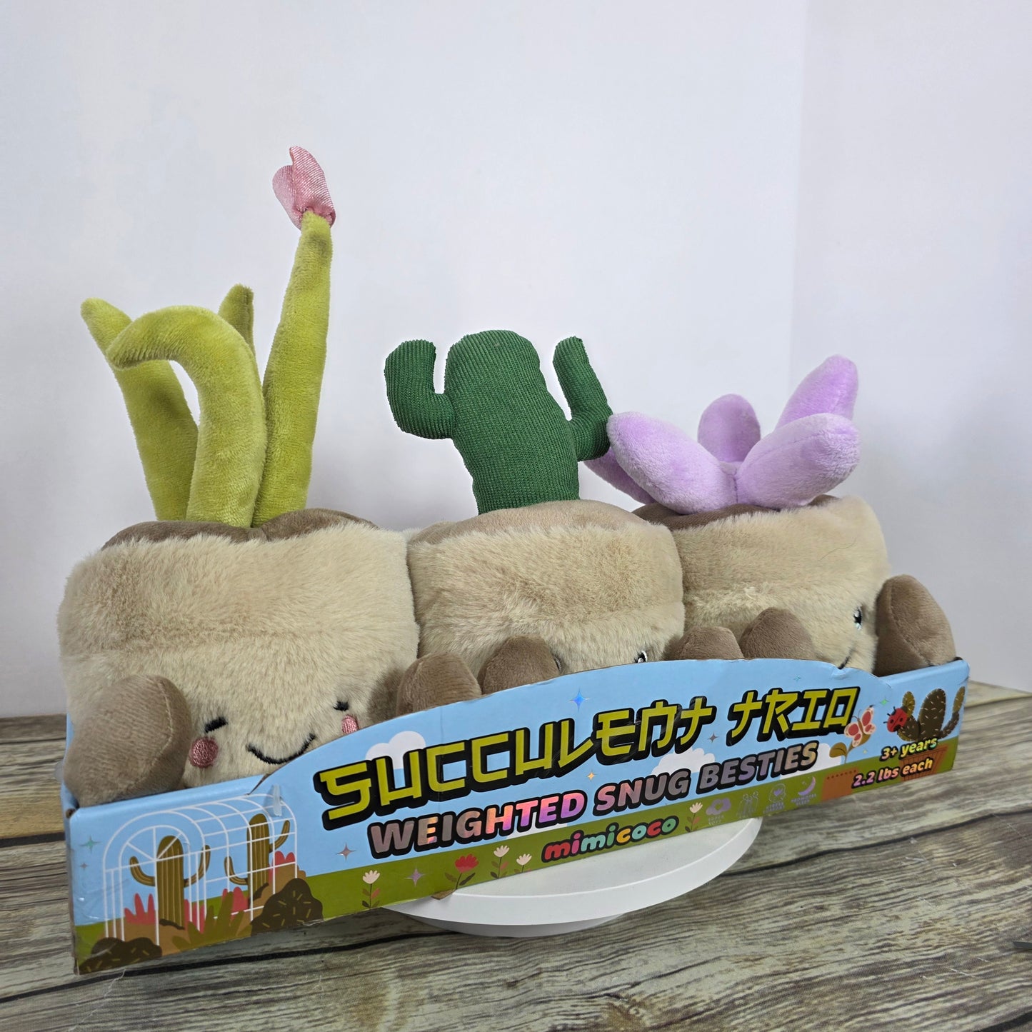 New Mimicoco Succulent Trio Weighted Snug Besties 2.2 lbs Each