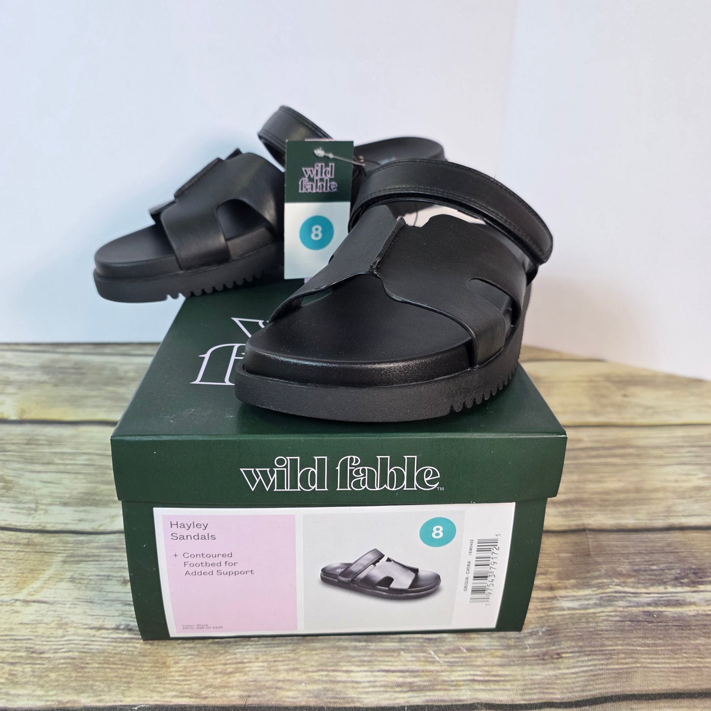 NIB New Wild Fable Haylee Sandals Black Womens 8 or 8.5