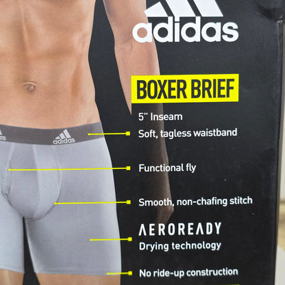 NIP New Adidas Performance Underwear 3 Pk XL Boxer Brief Quick Dry
