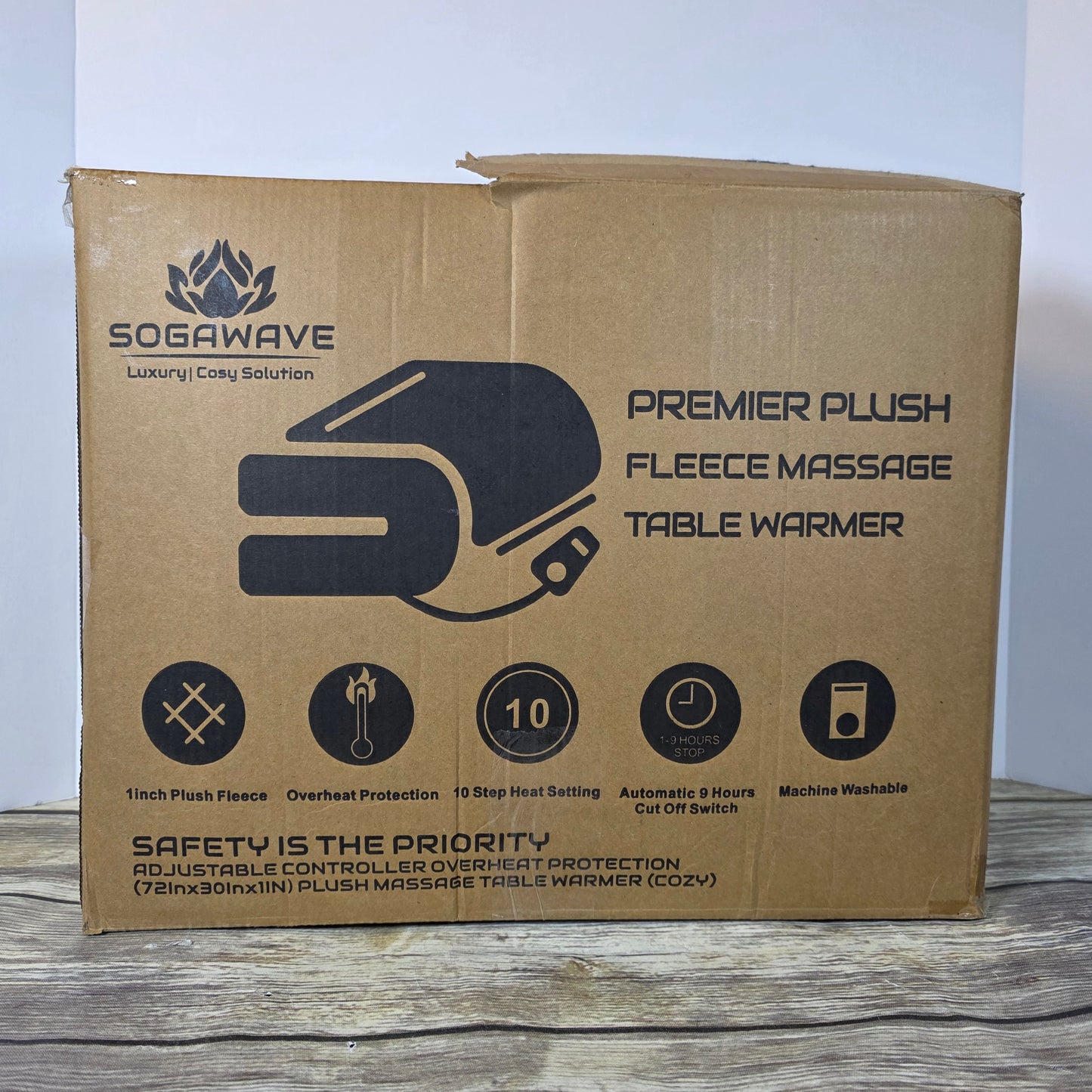 NIOB New SOGAWAVE Premier Plush Fleece Massage Table Warmer- 10 Heat Settings