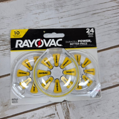 NIP New RAVOVAC Size 10 24-Pack 1.45V Zinc Air Hearing Aid Batteries