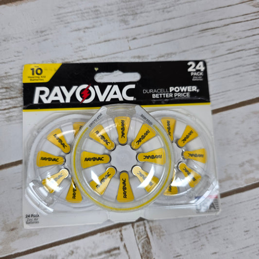 NIP New RAVOVAC Size 10 24-Pack 1.45V Zinc Air Hearing Aid Batteries