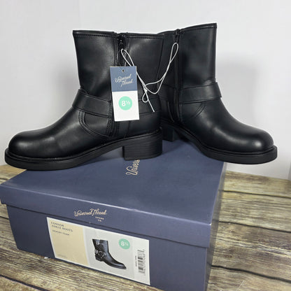 NIB New Universal Thread Connor Ankle Boots Black Biker Womens 8.5 / 9