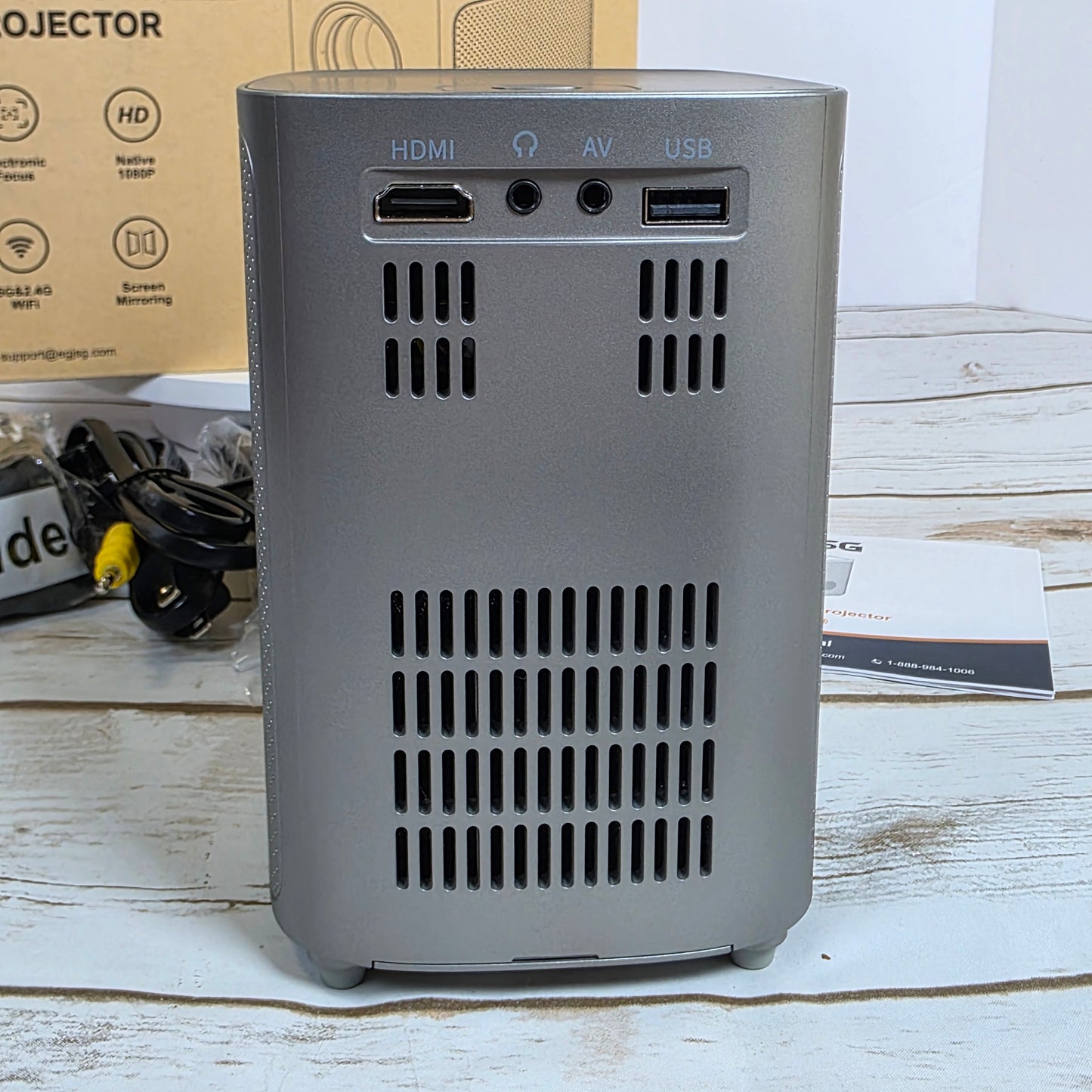 NIB New EGJSG 1080P Portable Projector V3 Gray 5G&2.4G WiFi