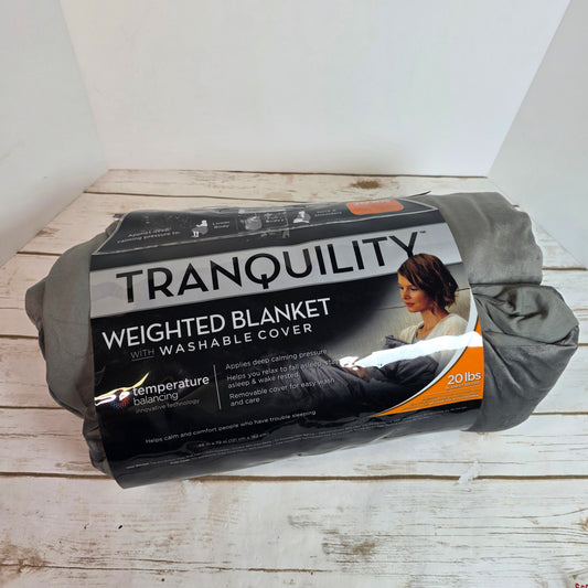 NEW Tranquility Weighted Blanket with Washable Cover 20Lbs Gray