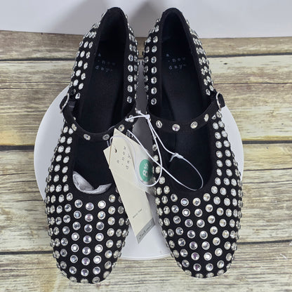 New Women's A New Day Issa Rhinestone Flats Black Size 8.5