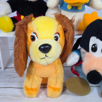 Vintage Walt Disney Plush Characters Mickey Mouse Donald Duck Goofy Pinocchio