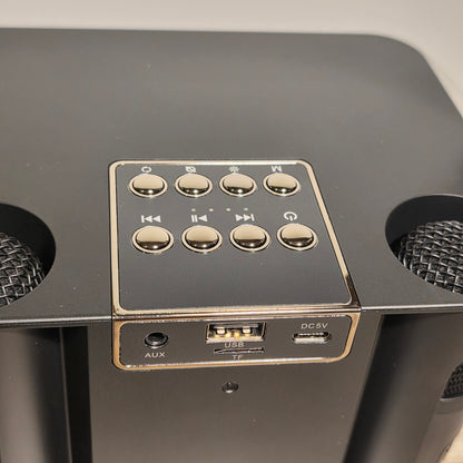 NIB New Courpal Karaoke Machine with 2 Microphones Bluetooth