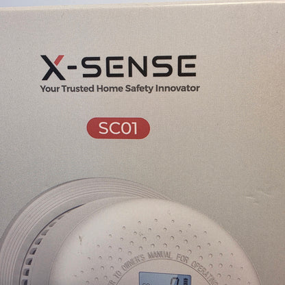 X-Sense Smoke Detector Carbon Monoxide Detector Combo, 10-Year Battery Smoke Detector with Display, Standalone Model SC01, Single Pack