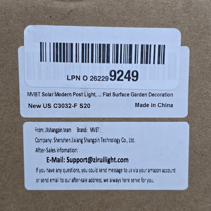 NIOB New MVBT Solar Modern Post Light Flat C3032-F S20