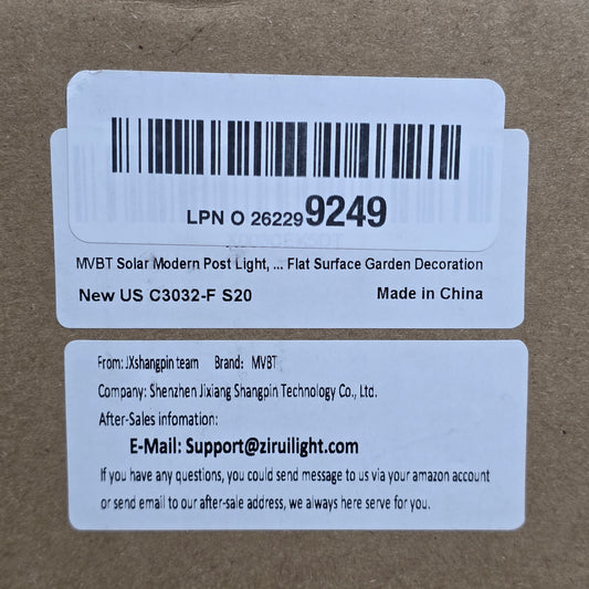 NIOB New MVBT Solar Modern Post Light Flat C3032-F S20