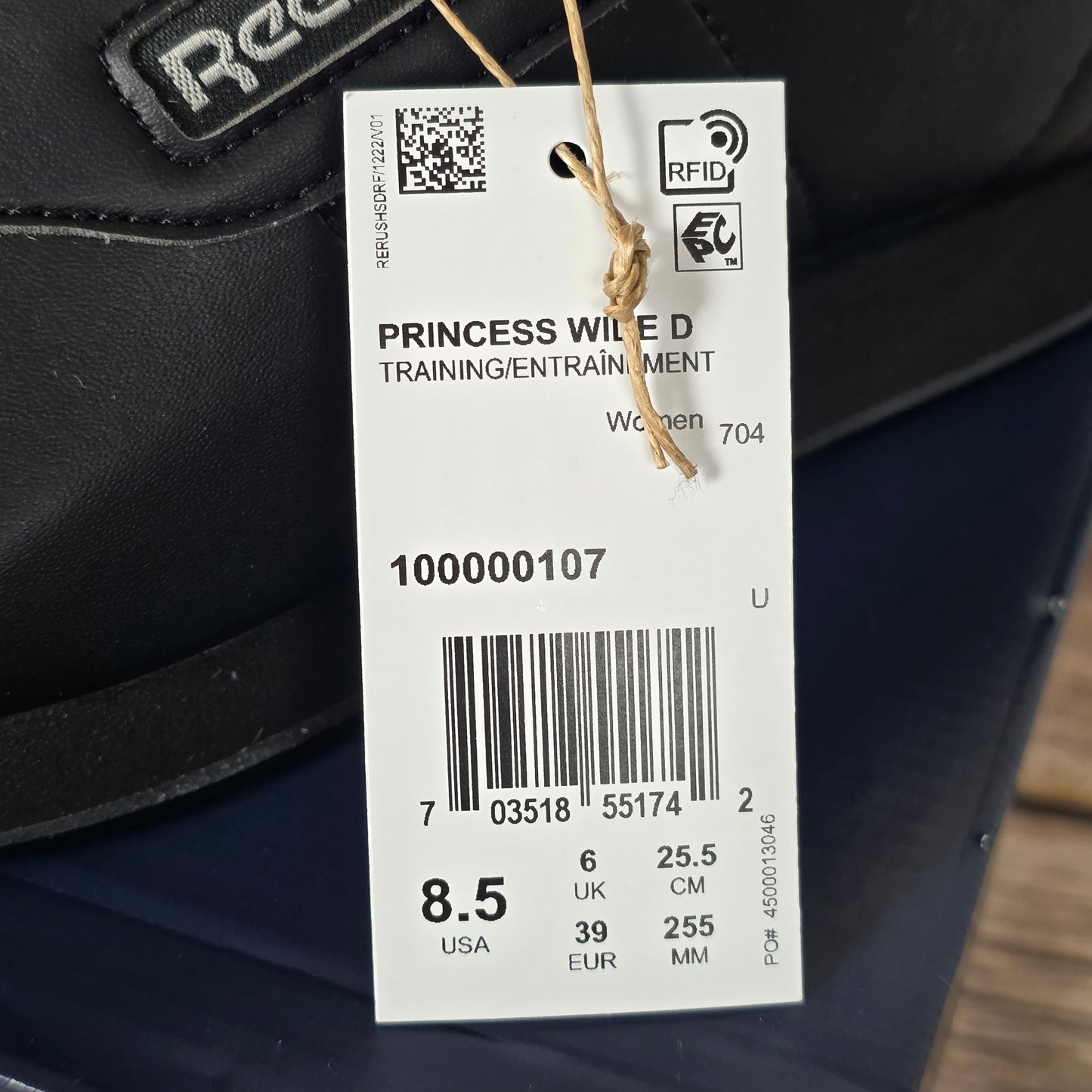 NIB Reebok Classic Women's Princess 8.5 Wide Black