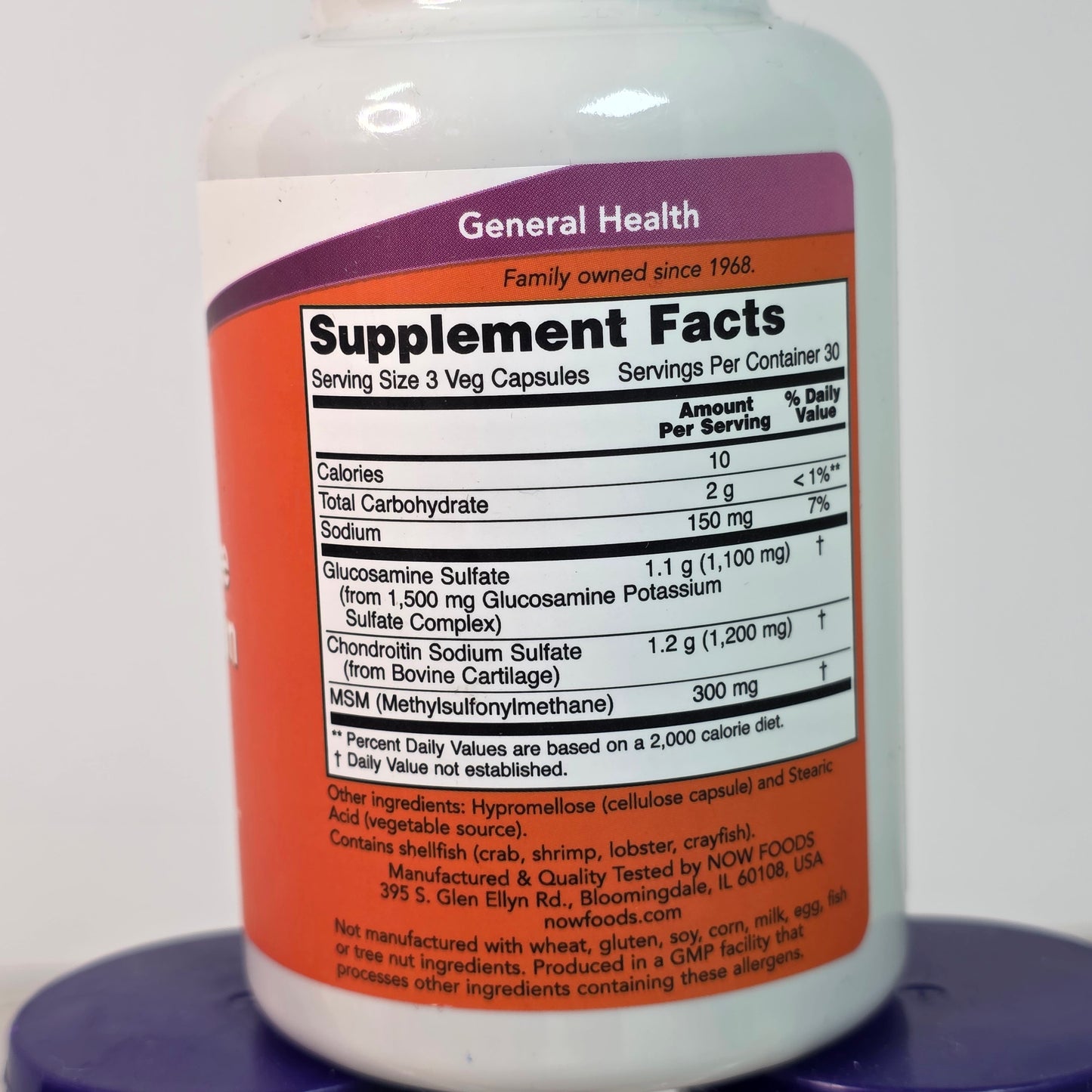 3 Bottles of New NOW Glucosamine & Chondroitin w/ MSM Joint Health