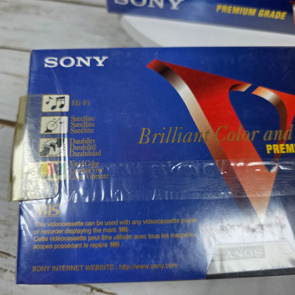 Lot of 6 New SEALED SONY 6Hrs Premium Grade VHS Video Cassette Tapes T-120VF
