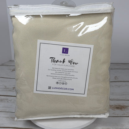 New LUSH DECOR Two Blackout Window Panels Insulated Grommet Wheat Pair 52x120" MSRP $140