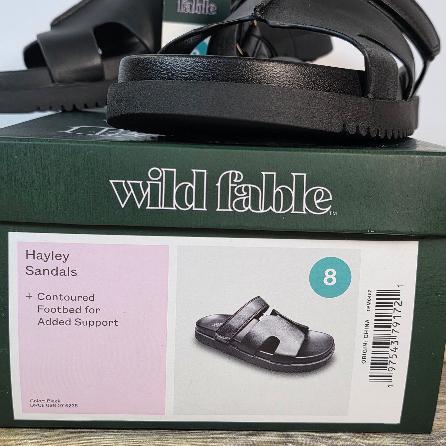 NIB New Wild Fable Haylee Sandals Black Womens 8 or 8.5