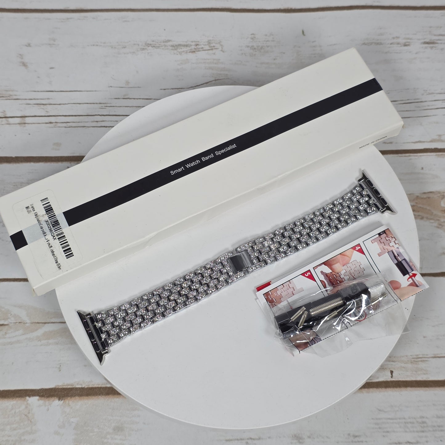 New Dystom Bling Bands Smart Watch Wristband Silver Metal