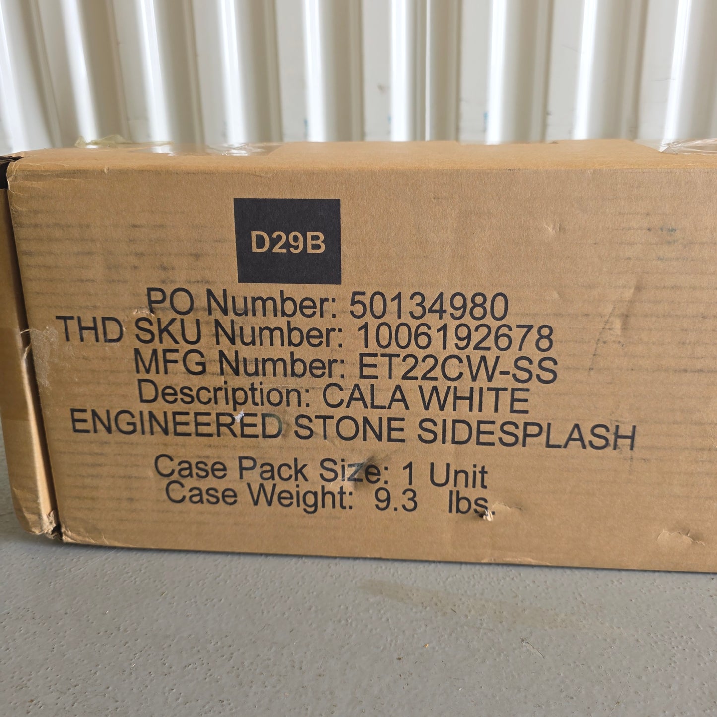 New Home Decorators CALA WHITE Engineered Stone Sidesplash ET22CW-SS