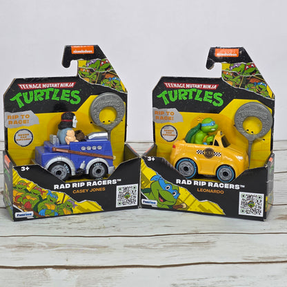 NIB New Teenage Mutant Ninja Turtles Rad Rip Racers Leonardo & Casey Jones