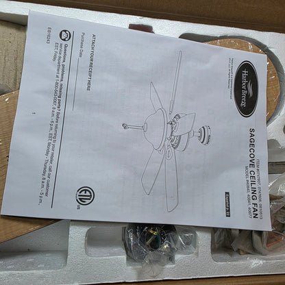 Harbor Breeze Sage Cove 0747607 44 in. Brushed Nickel Finish Ceiling Fan