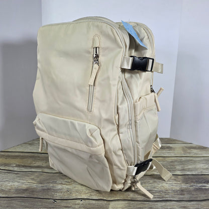 NWT New Beige Insulated Laptop Backpack Bookbag 5162