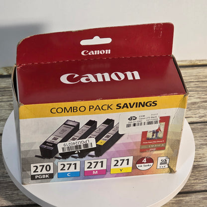 NIOB New Canon PGI-270/CLI-271 Combo Ink Pack Black Cyan Magenta Yellow Expired