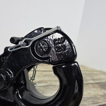 20-Ton Pintle Hook Capacity Hitch Receiever Hook Black