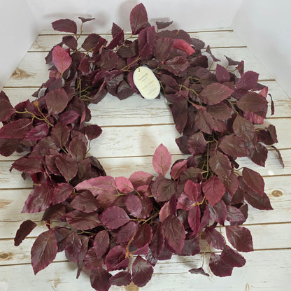 NWT New Threshold Studio McGee Faux Wreath Burgundy Leaf