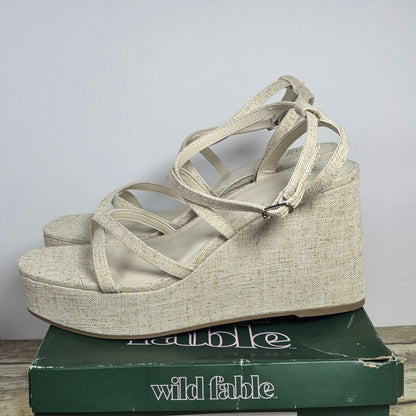 New Women's Wild Fable Ronnie Heels/Wedge Heathered Cream  Size 10