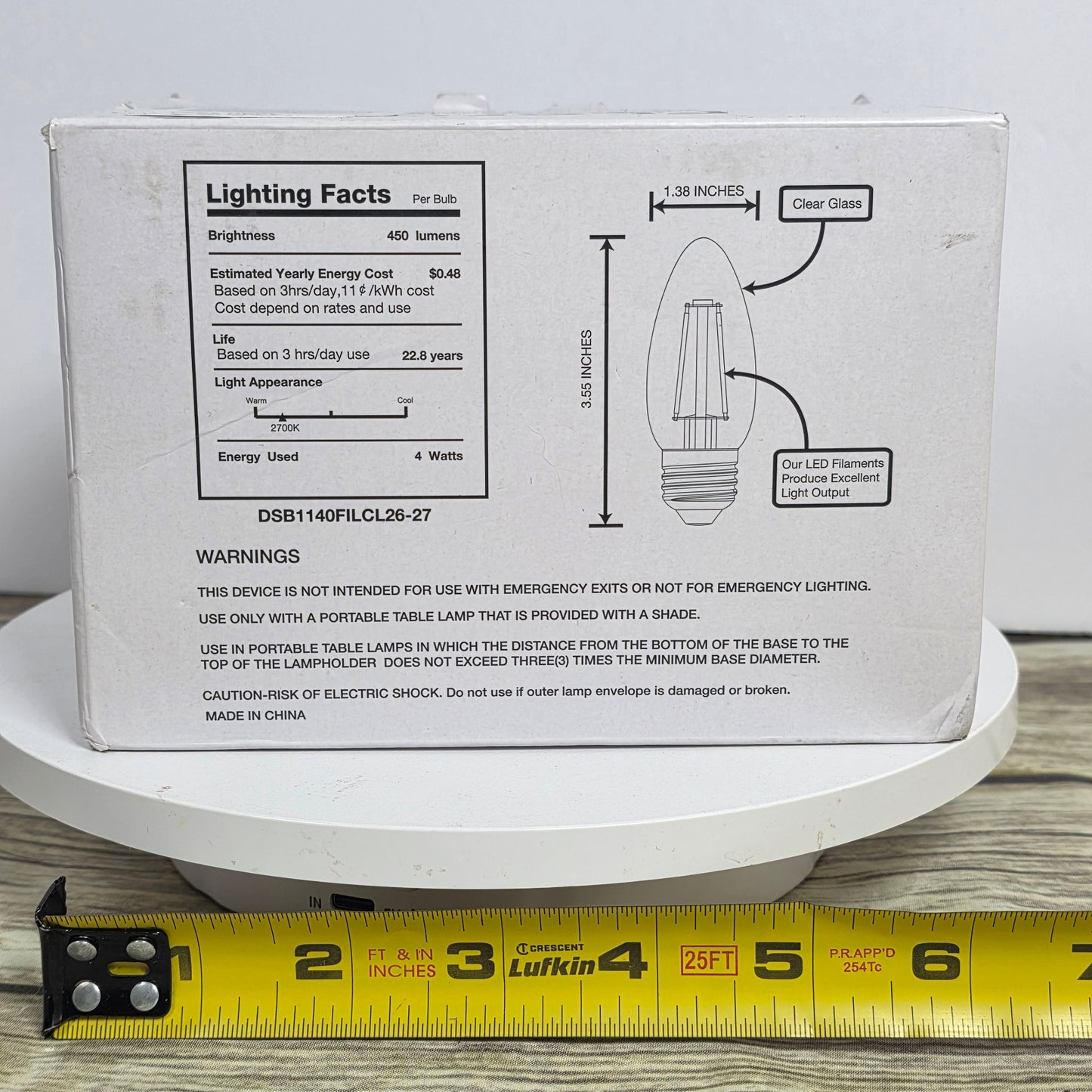 NIB New FLSNT LED Retrostyle Bulb 2700K Soft White E26 Base Dimmable 12-Pack