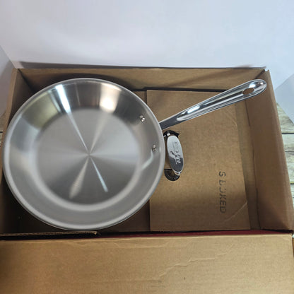 NIB New All-Clad Metalworkers 10" D3 Stainless Steel Covered Fry Pan 3582405-03