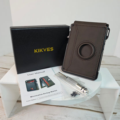 New KIMVES  Minimalist Airtag Wallet Coffee Brown
