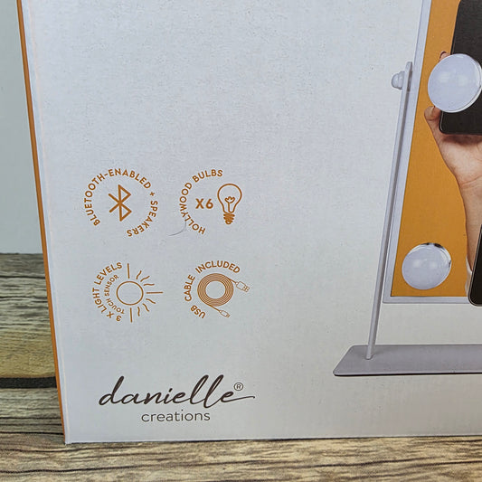 NIB New Danielle Creations Bluetooth LED Vanity Mirror Wireless Charging