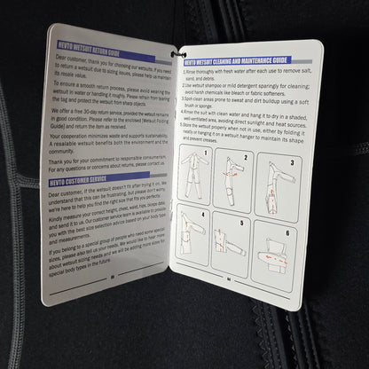 Hevto Men Wetsuits 3/2mm Neoprene Wet Suit Back Front Zip in Cold Water for Surfing Swimming Diving