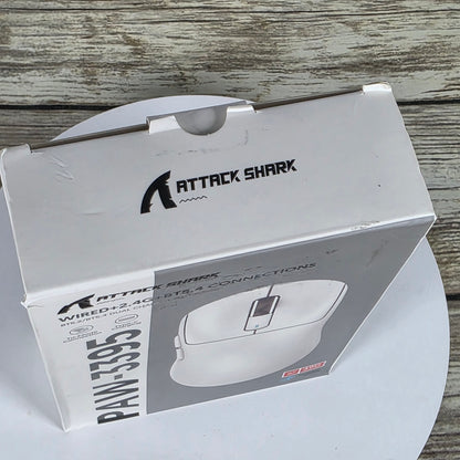 NIOB New ARTIC SHARK X3-Mouse PAW-3395 White Wired+2.4G+BT5.4 Connections