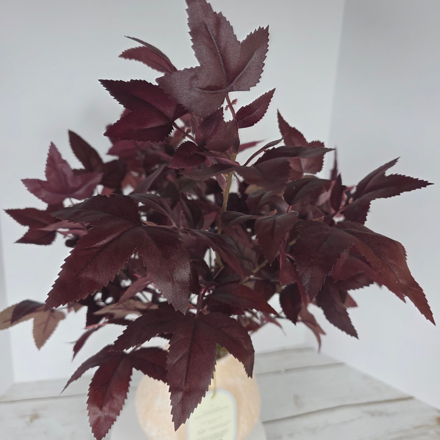 NWT New THRESHOLD Designed W/ Studio McGee Faux Arrangement Burgundy Leaf w/ Vase