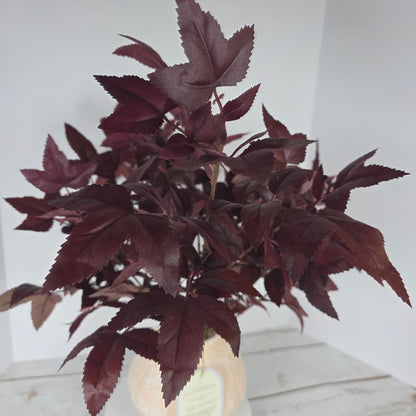 NWT New THRESHOLD Designed W/ Studio McGee Faux Arrangement Burgundy Leaf w/ Vase