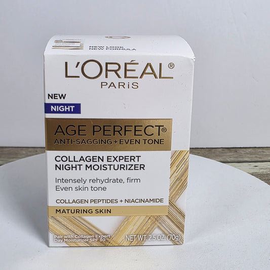 NIB New L'OREAL Age Perfect Anti-Sagging + Even Tone  Collagen Expert Night Moisturizer