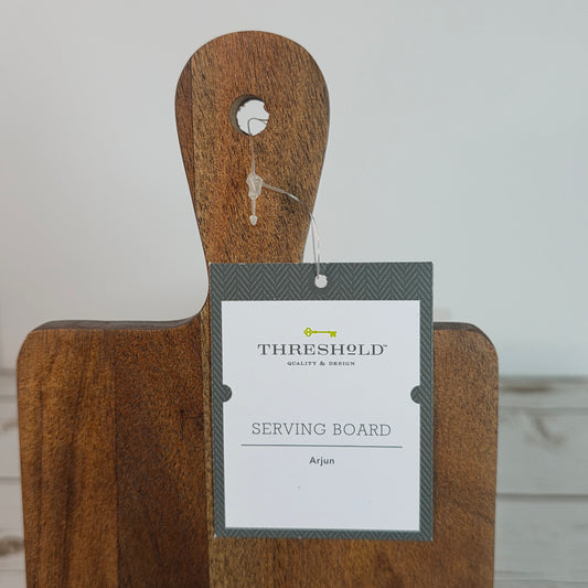 NWT New THRESHOLD Arjun Wood Serving Board Tray Cutting Board Style 10x5
