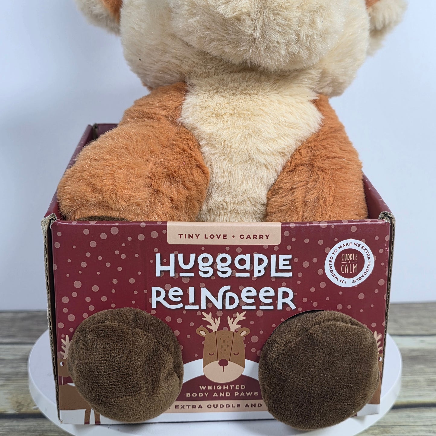 New Tiny Love + Carry Huggable Reindeer Weighted Body & Paws Calm Comfort Plushie