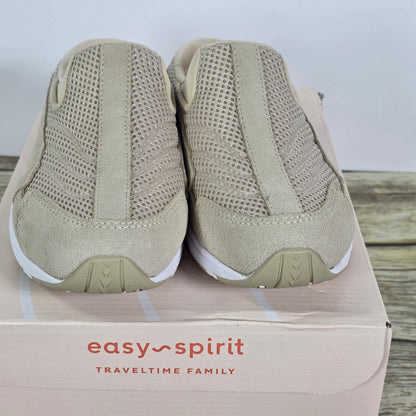 NIB New Women's Easy Spirit Travel Time Slides Light Natural w White 6.5M