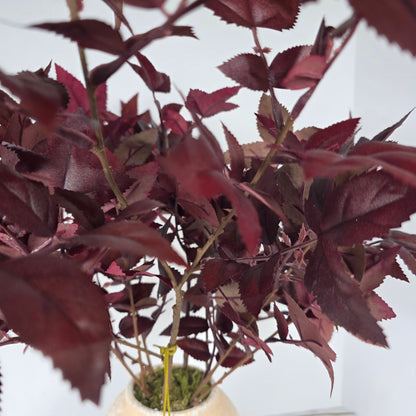 NWT New THRESHOLD Designed W/ Studio McGee Faux Arrangement Burgundy Leaf w/ Vase