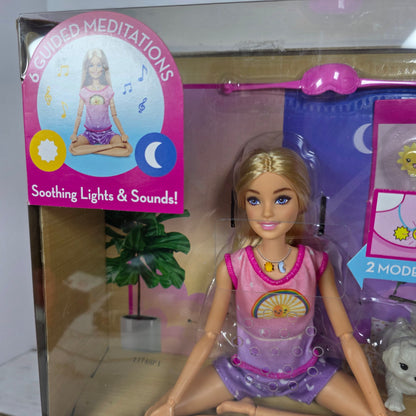 NIB New Poseable Rise & Relax Meditation Barbie Doll Blonde Self-Care Yoga Poses