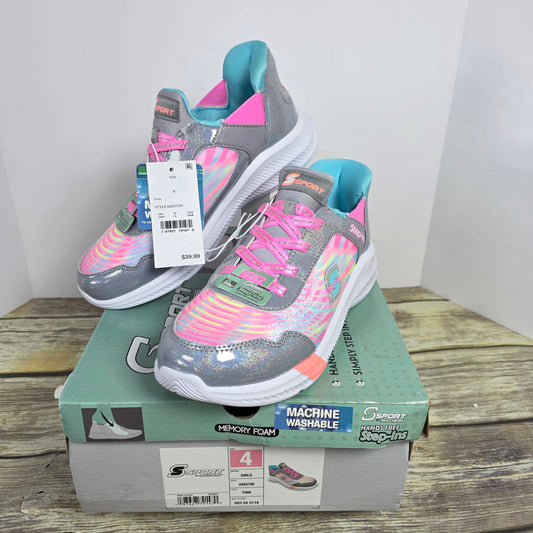 NIB New S Sport by Skechers Kristin Hands Free Step-Ins Pink Girls 4