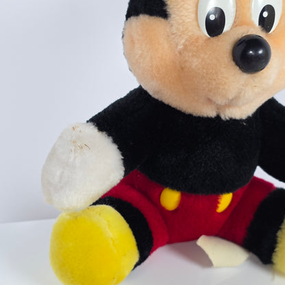 Vintage Walt Disney Plush Characters Mickey Mouse Donald Duck Goofy Pinocchio
