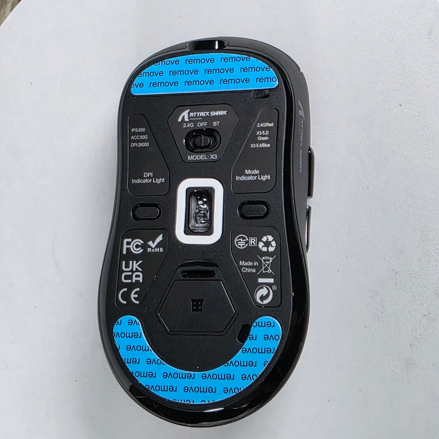 NIOB New ARTIC SHARK X3-Mouse PAW-3395 White Wired+2.4G+BT5.4 Connections