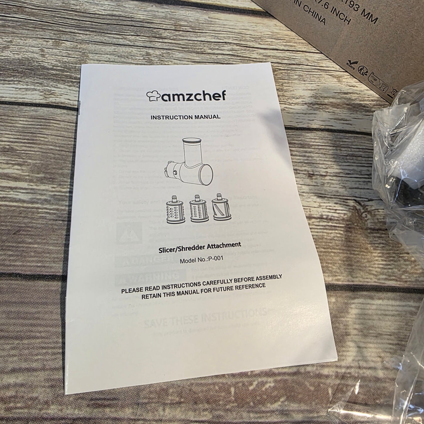 NIB New Amzchef Slicer/Shredder Attatchment Model P-001