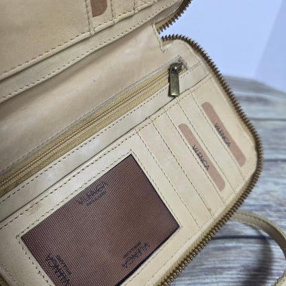 NWT New Valencia Small Crossbody Phone Wallet Bag Genuine Leather Beige TK375
